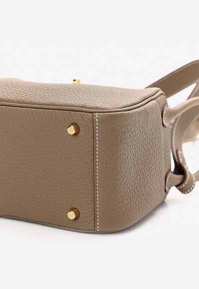 1001915G_400x_0bd7d257-128e-4f68-81f3-e5c23a1827dc.jpg Hermès Mini Lindy 20 in Etoupe Taurillon Clemence with Gold Hardware bag