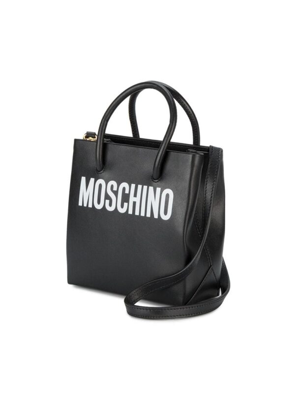 12227894_10546789_1000.jpg Moschino Black logo print leather tote bag