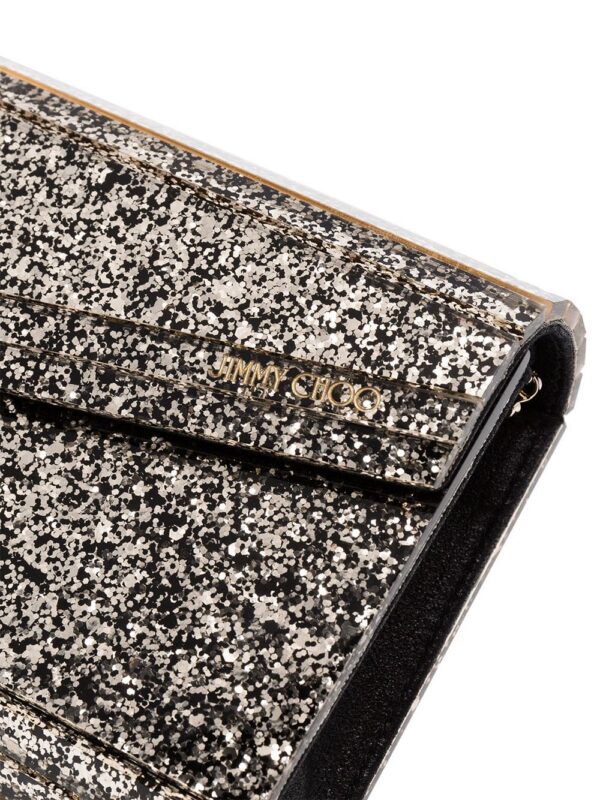 Jimmy Choo metallic Candy glitter envelope clutch