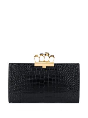 15565434_27935762_1000.jpg Alexander McQueen Four Ring embossed clutch bag