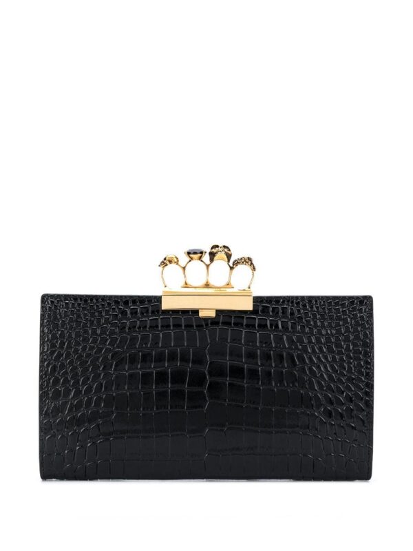 Alexander McQueen Four Ring embossed clutch bag