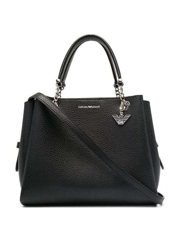 16073429_30251507_1000.jpg Emporio Armani pebbled effect chain strap tote bag