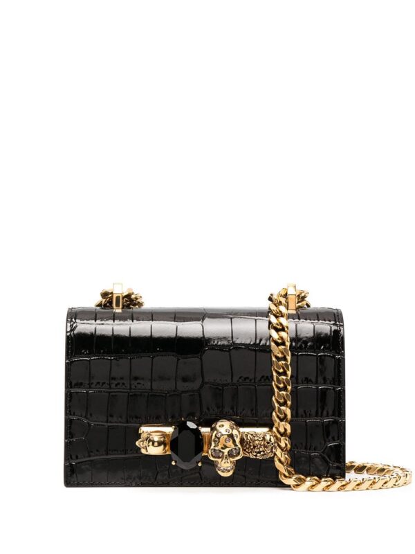16087999_30243907_1000.jpg Alexander McQueen Jewelled crocodile-effect satchel