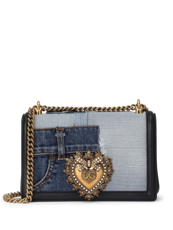 16091764_32260464_1000.jpg Dolce & Gabbana medium Devotion patchwork-denim top-handle bag