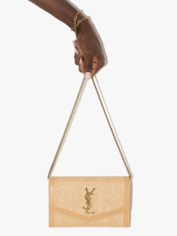 Saint Laurent  Uptown raffia shoulder bag