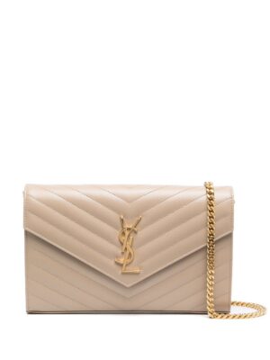 Saint Laurent  monogram-plaque quilted shoulder bag