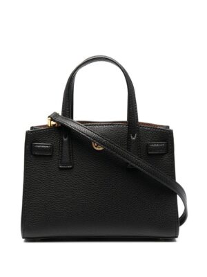 Tory Burch logo-plaque pebbled tote bag
