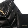 Saint Laurent  Black Logo Plaque Quilted Clutch