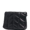 Saint Laurent  Black Logo Plaque Quilted Clutch