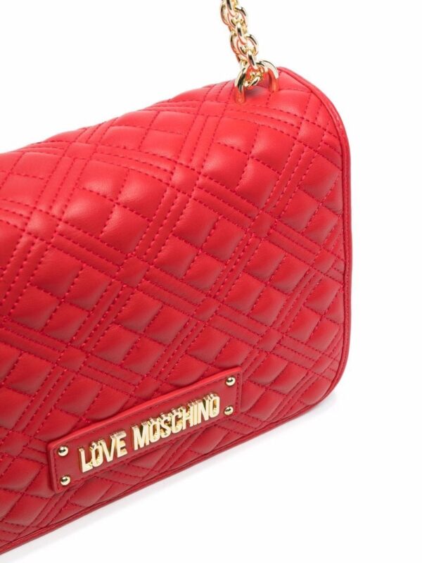 Love Moschino quilted logo-plaque shoulder bag