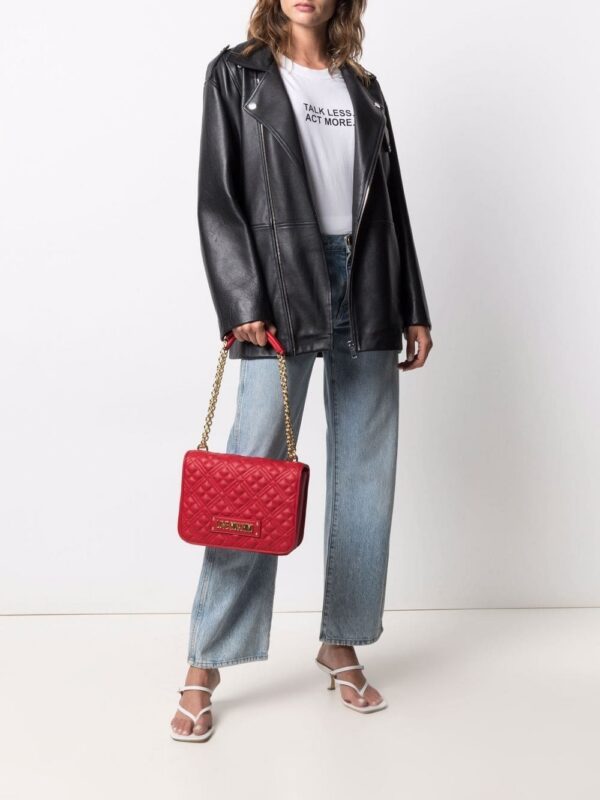 Love Moschino quilted logo-plaque shoulder bag