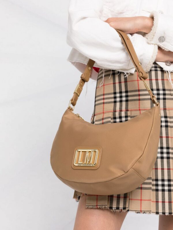 Love Moschino curved logo-letter shoulder bag