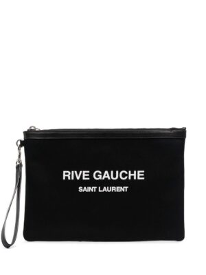 17255161_35363636_1000.jpg Saint Laurent Rive Gauche logo-print clutch