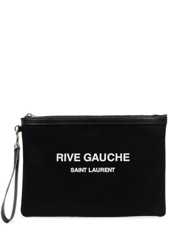17255161_35363636_1000.jpg Saint Laurent Rive Gauche logo-print clutch