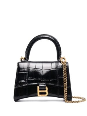 Balenciaga  Hourglass crocodile-effect tote