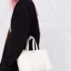 Balenciaga small Barbes East-West shearling shopper tote bag