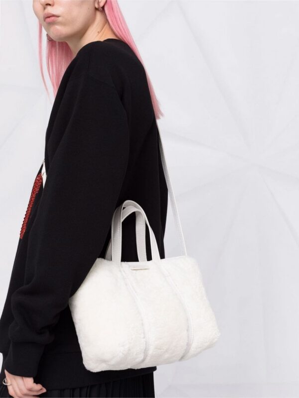Balenciaga small Barbes East-West shearling shopper tote bag