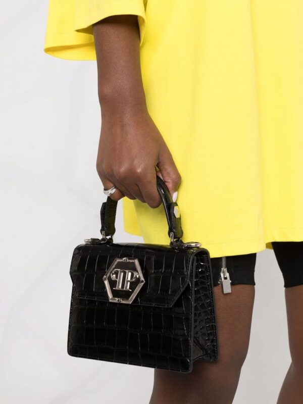 17353459_37204719_1000.jpg Philipp Plein Hexagon logo plaque tote bag