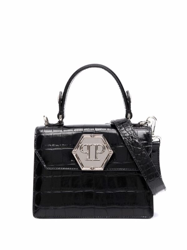 17353459_37239996_1000.jpg Philipp Plein Hexagon logo plaque tote bag