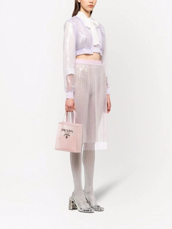 Prada  logo-print sequin-embellished mini bag
