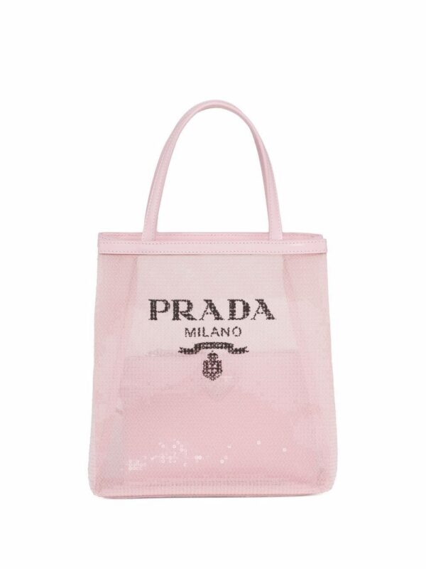 Prada  logo-print sequin-embellished mini bag