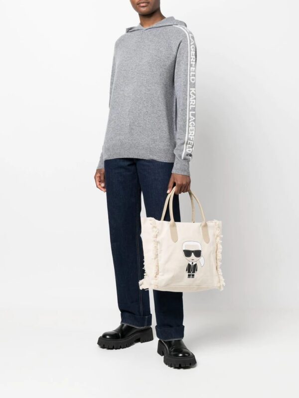 17561586_39420389_1000.jpg Karl Lagerfeld K Ikonik canvas fringed tote bag