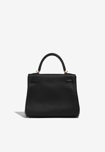 Hermès Kelly 25 Top Handle Bag in Black Togo Leather with Gold Hardware bag