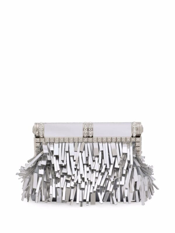 Dolce & Gabbana fringed leather clutch bag