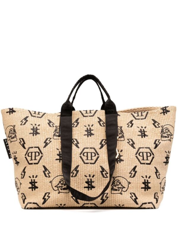 17795941_02b6b45c-fa85-4bc5-b8d8-77ea2c13f605_1000.jpg Philipp Plein monogram-motif wicker tote bag