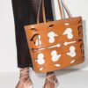 Tory Burch cut-out logo leather tote bag