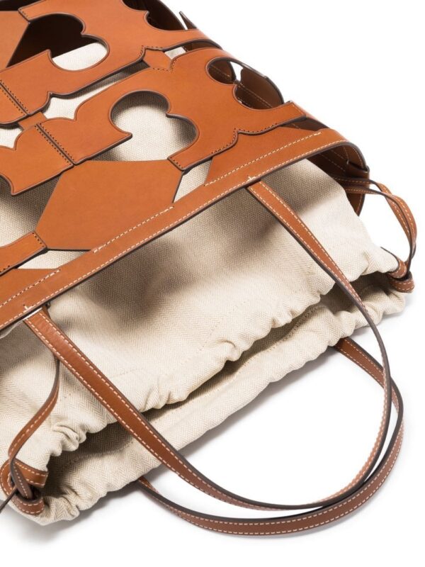 Tory Burch cut-out logo leather tote bag