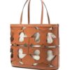 Tory Burch cut-out logo leather tote bag