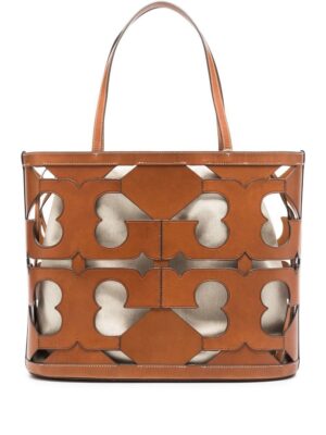 17997480_40345796_1000.jpg Tory Burch cut-out logo leather tote bag