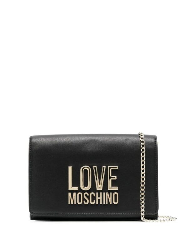 18070793_39806300_1000.jpg Love Moschino logo-lettering faux-leather clutch bag
