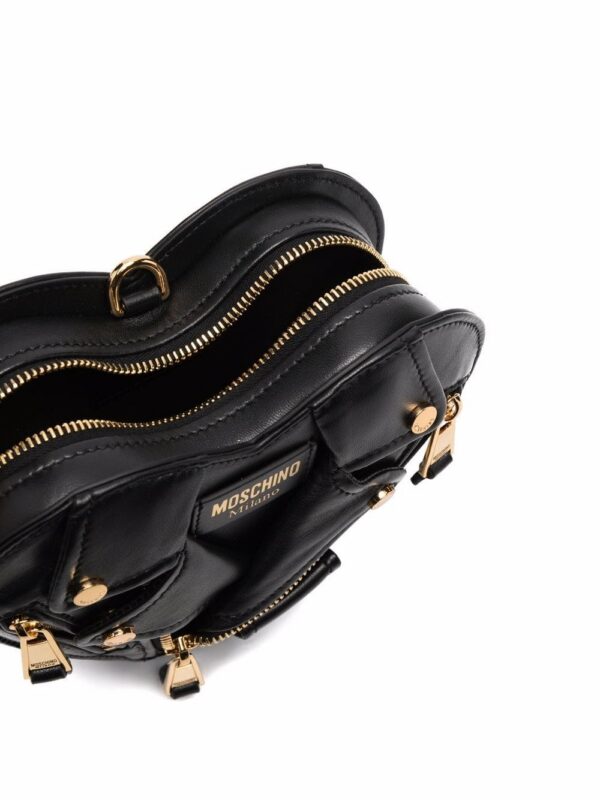 Moschino Heart Biker leather crossbody bag