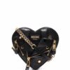 Moschino Heart Biker leather crossbody bag