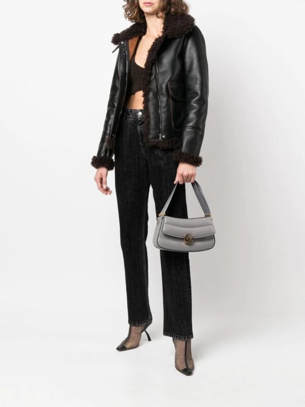 Stella McCartney  S logo-plaque curved shoulder bag