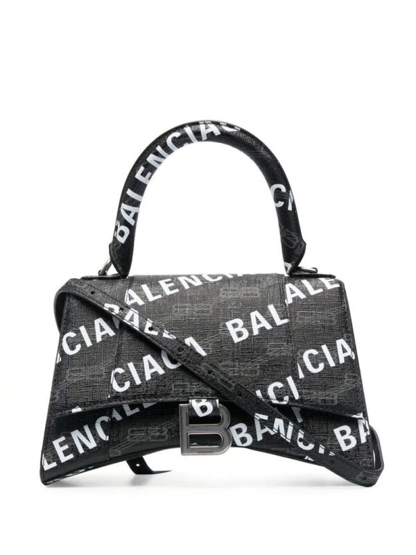 18380070_41267309_1000.jpg Balenciaga Hourglass logo-print leather tote bag