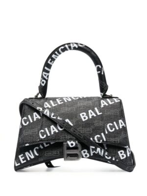 Balenciaga  Hourglass logo-print leather tote bag