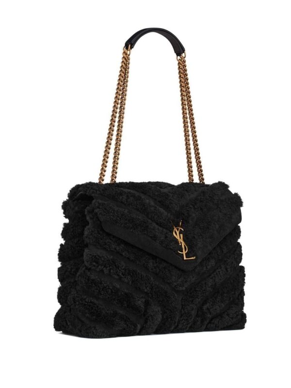 Saint Laurent Loulou medium shearling shoulder bag