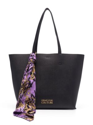 18456587_39675275_1000.jpg Versace scarf-detail logo plaque tote bag