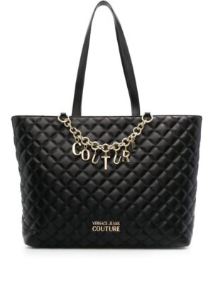 18457543_39668599_1000.jpg Versace logo-chain quilted tote bag