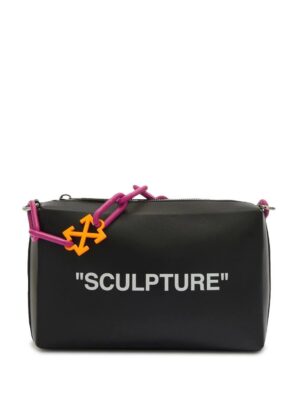 Off-white Block Pouch Quote clutch bag