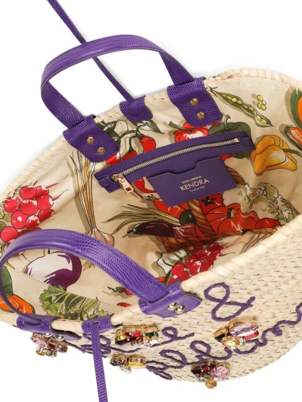 18576496_40256650_1000.jpg Dolce & gabbana logo-embroidered raffia tote bag