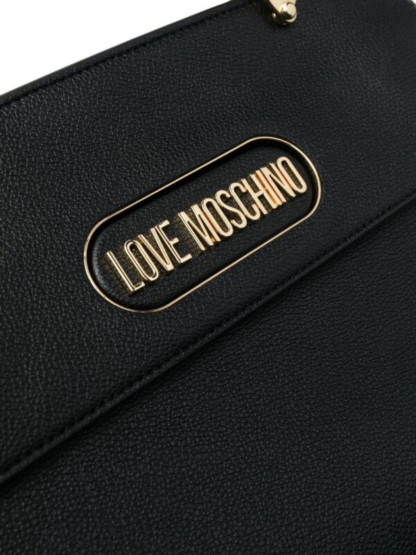 18578477_40110317_1000.jpg Moschino logo-plaque grained tote bag