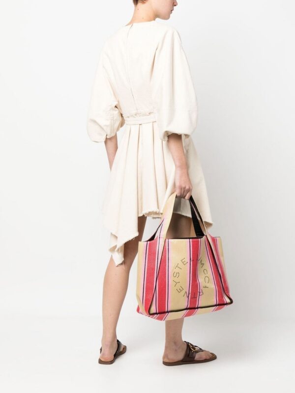 18616530_42506910_1000.jpg Stella McCartney striped logo-print tote bag