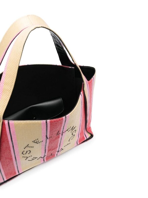 18616530_42507614_1000-1.jpg Stella McCartney striped logo-print tote bag