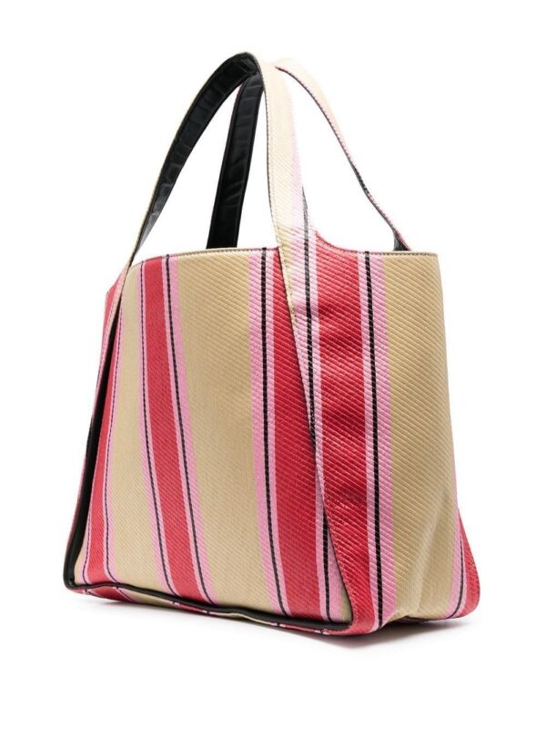 18616530_42508413_1000-1.jpg Stella McCartney striped logo-print tote bag
