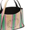Stella McCartney stripe-print raffia tote bag