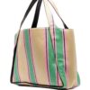 Stella McCartney stripe-print raffia tote bag